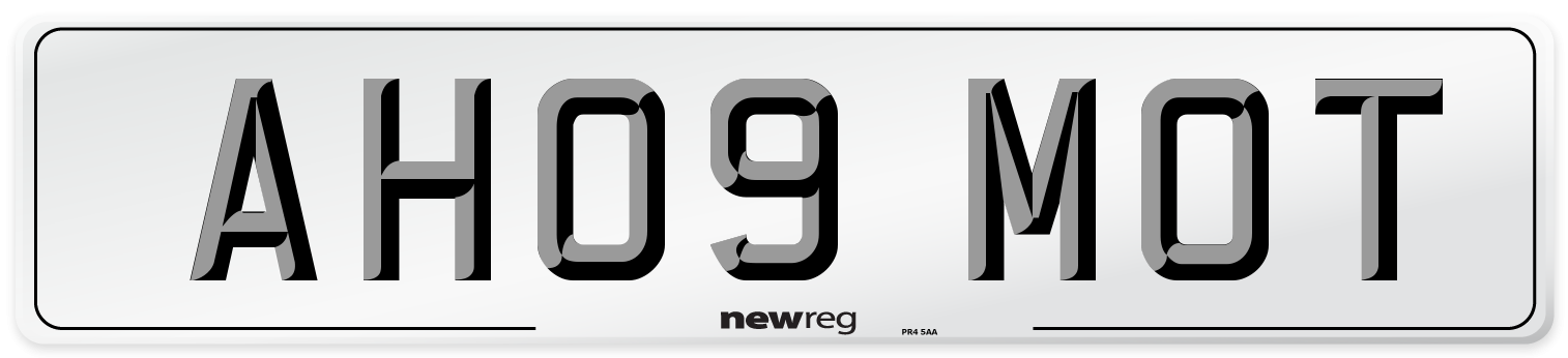 AH09 MOT Number Plate from New Reg